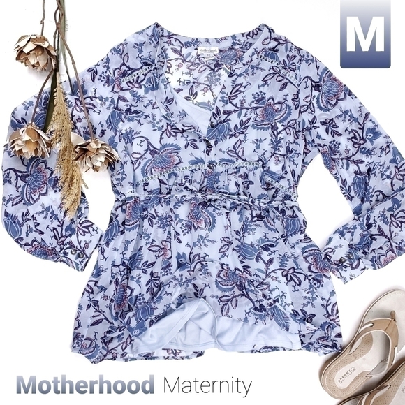 Motherhood Maternity Blue Floral 2pc Camisole M - Picture 1 of 16